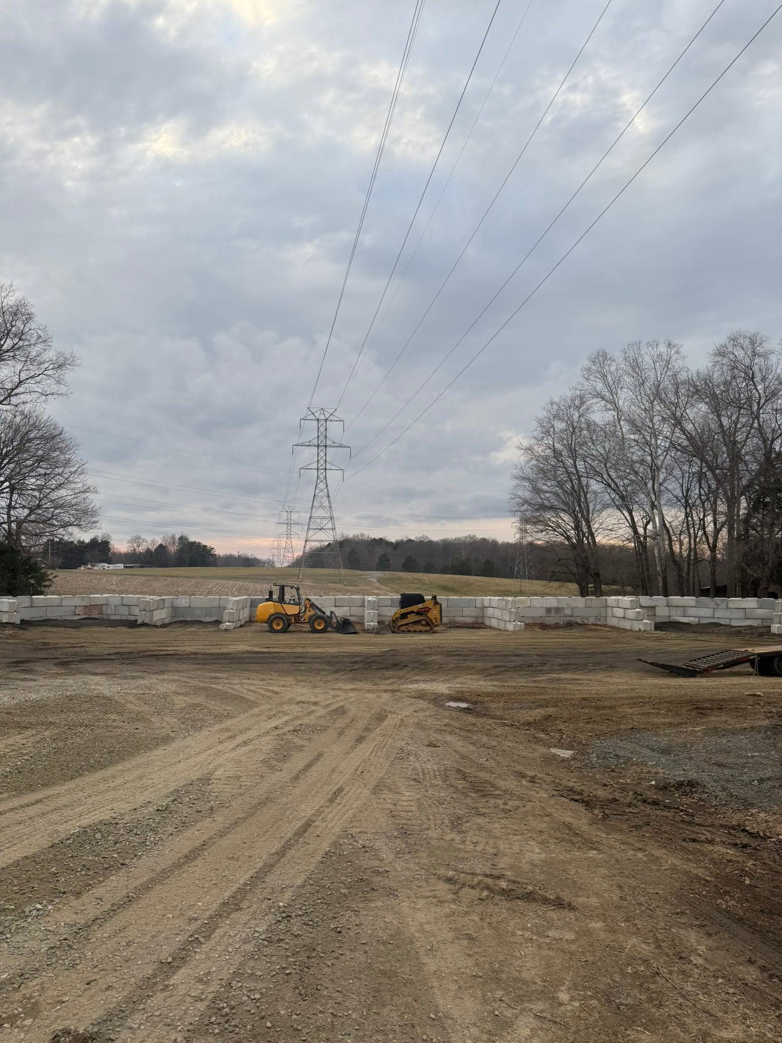 Wheel loaders working the material bays at Wallburg Mulch Worx in High Point NC